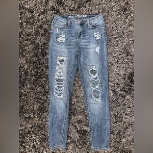 Vanilla Star Light Blue Distressed Skinny Jeans